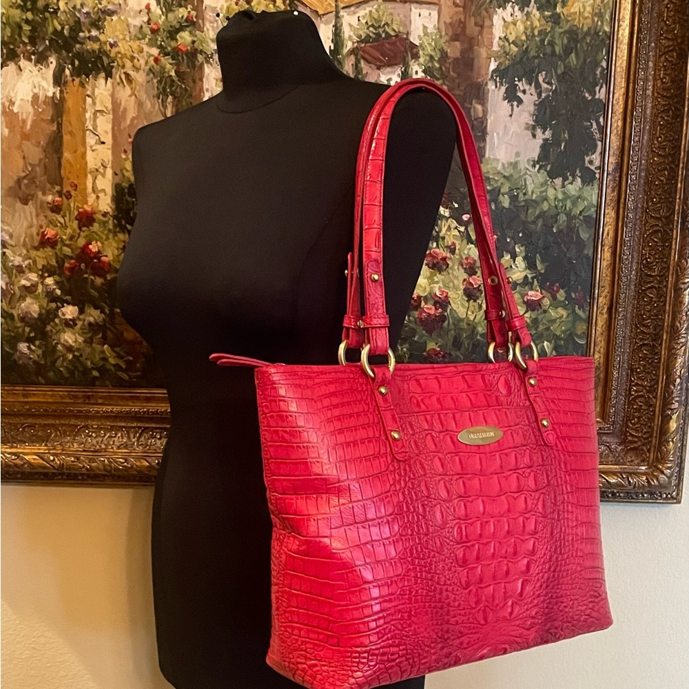 Brahmin Red Melbourne Leather Shoulder Bag